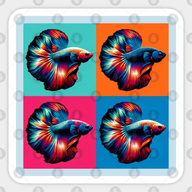 Butterfly Halfmoon Betta - Cool Tropical Fish Sticker by PawPopArt